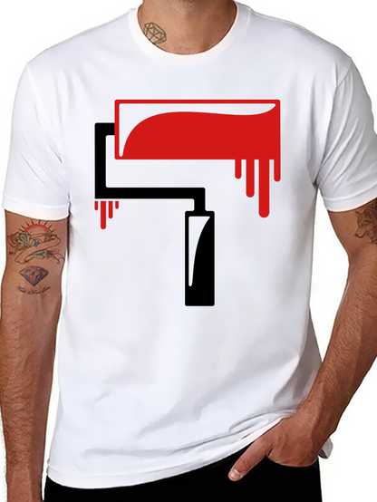 Paint Roller Graphic Tee - Black Cotton