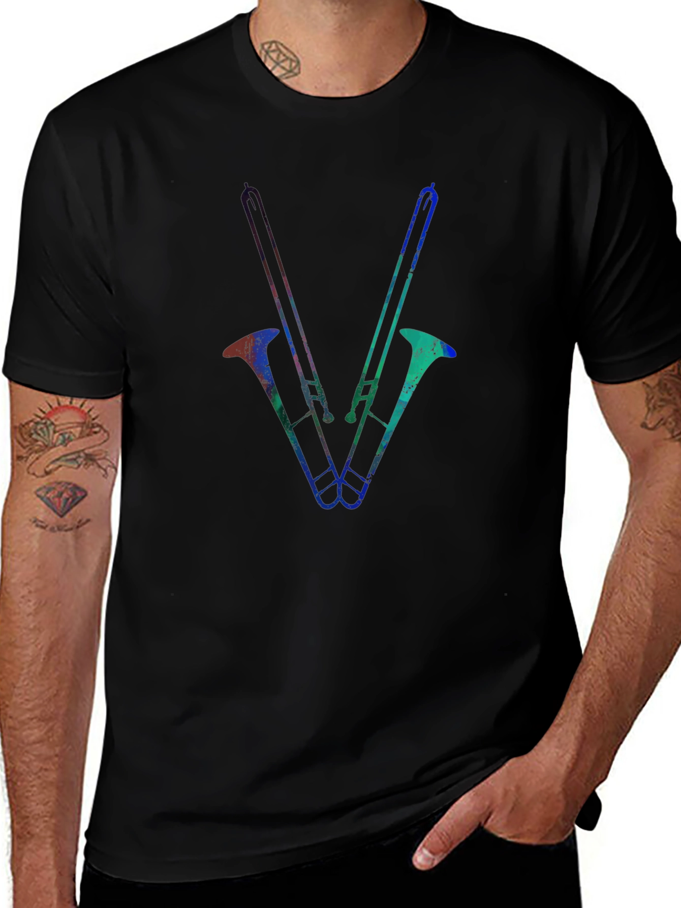 Trombone Graphic Tee - Black