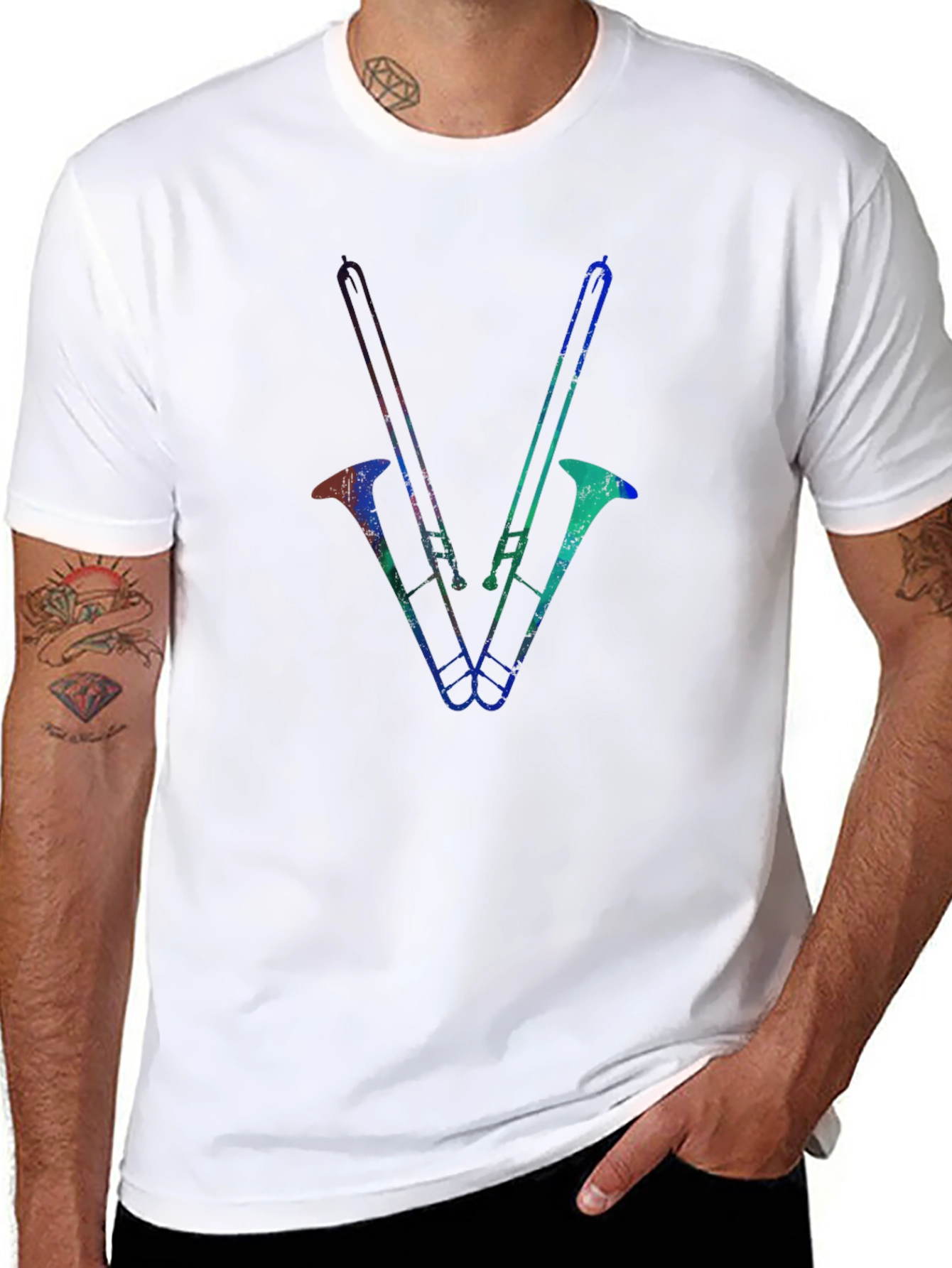 Trombone Graphic Tee - Black