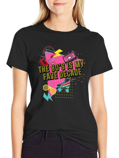 80s Fave Decade Black T-Shirt