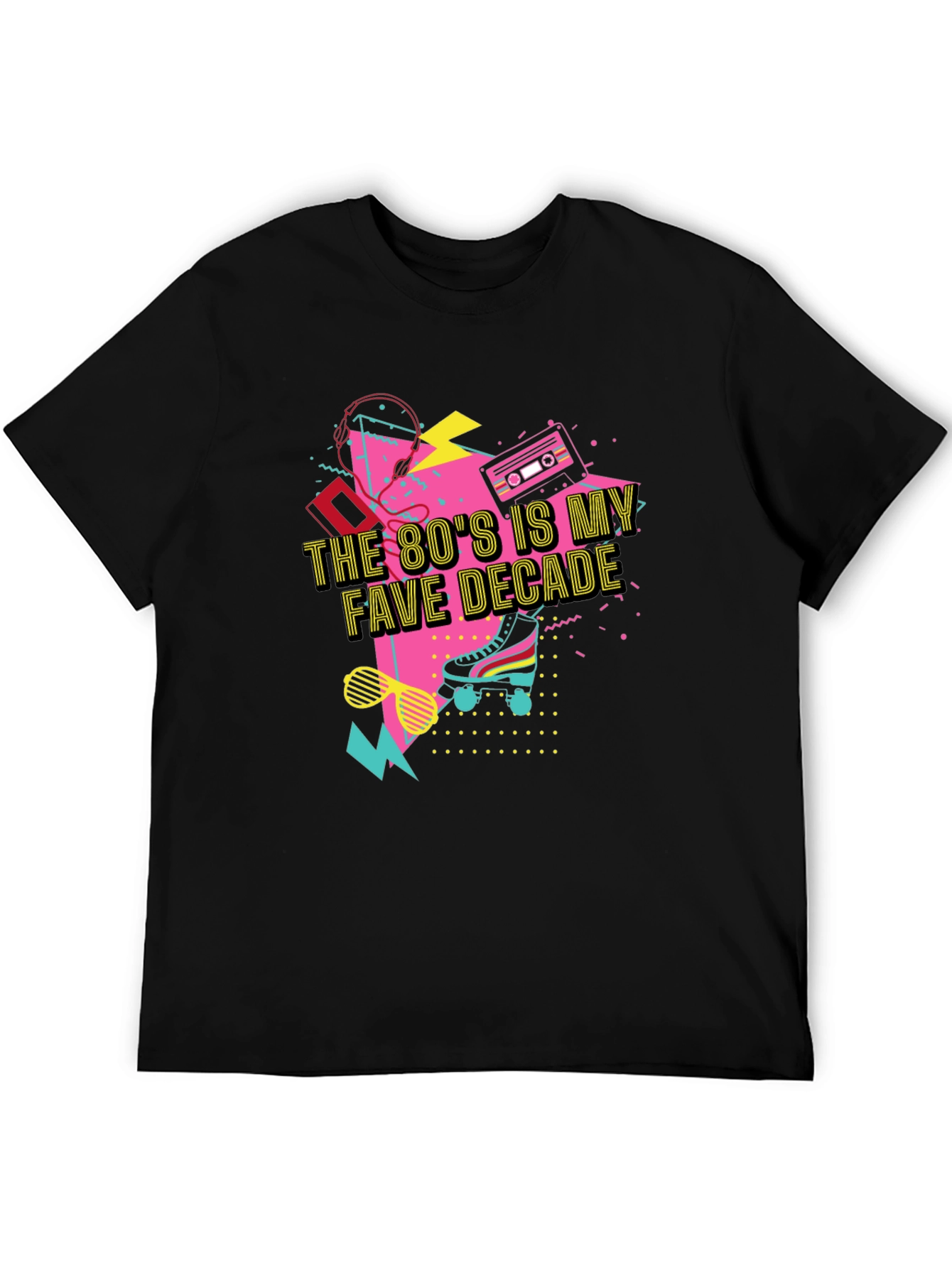 80s Fave Decade Black T-Shirt