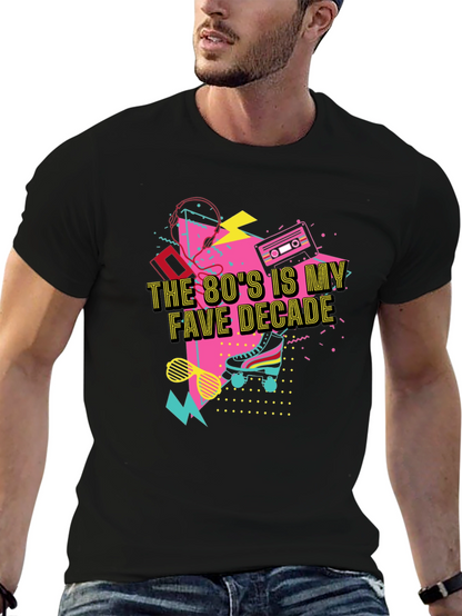80s Fave Decade Black T-Shirt