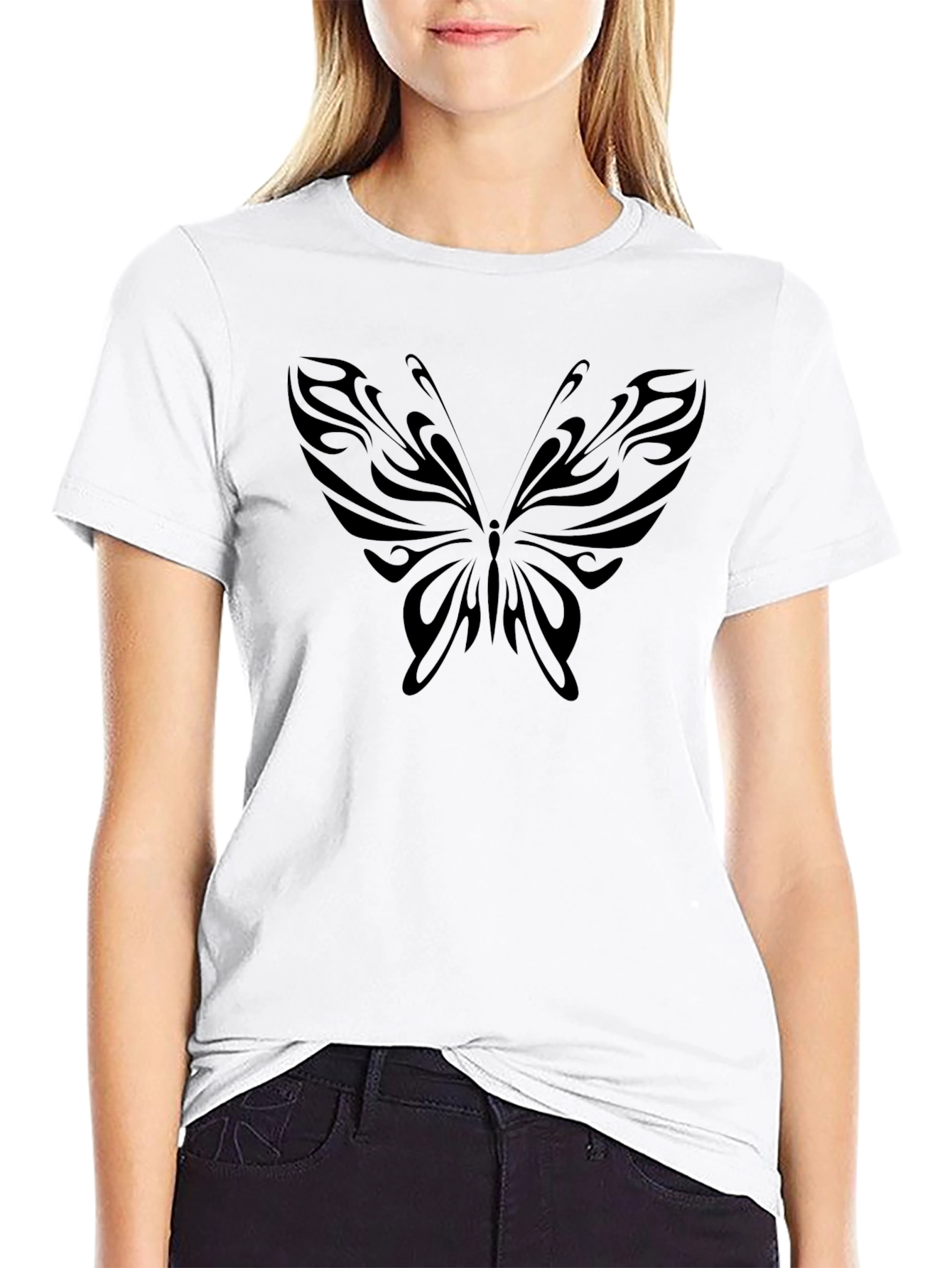 Black Butterfly Graphic T-Shirt
