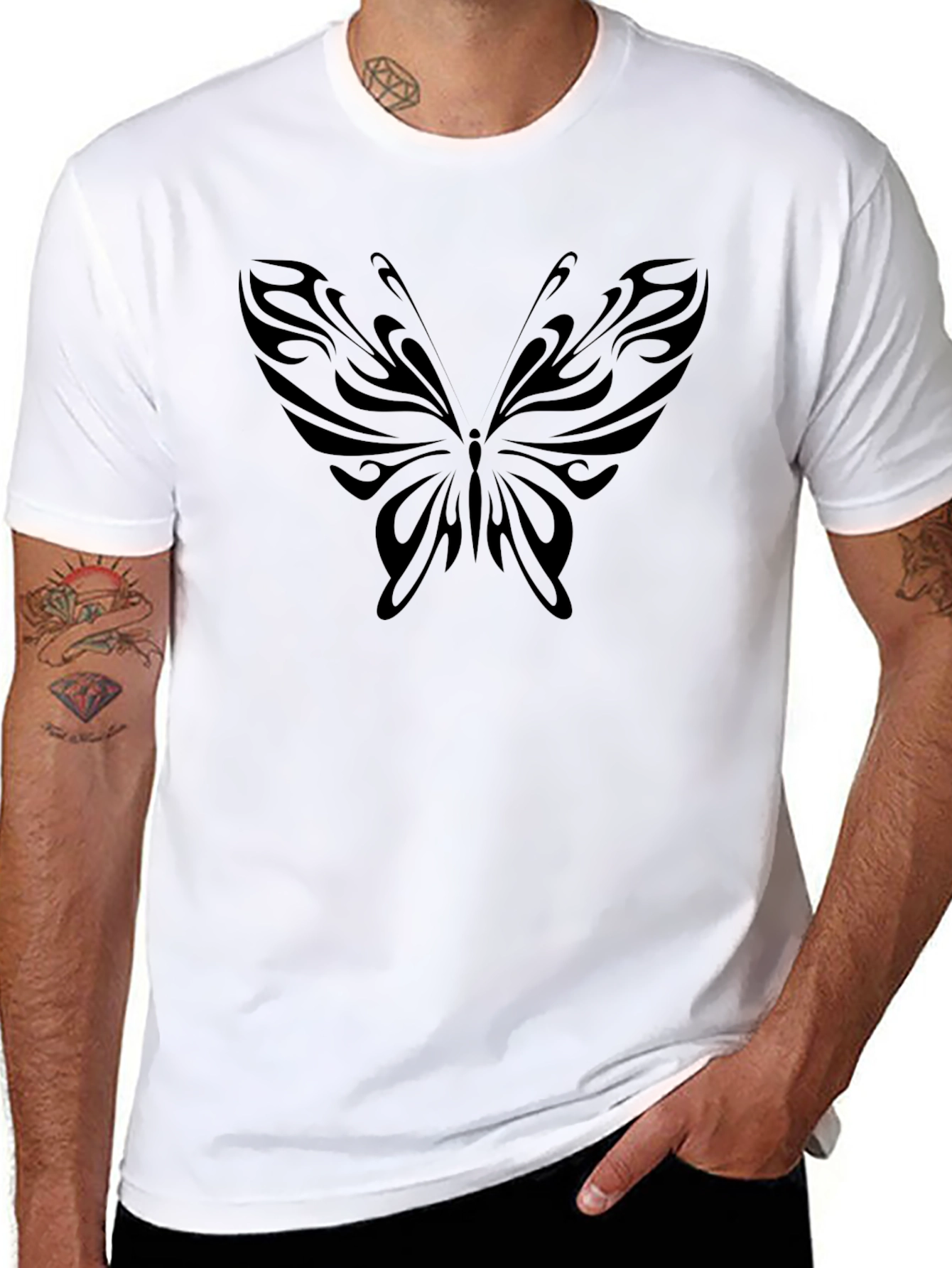 Black Butterfly Graphic T-Shirt