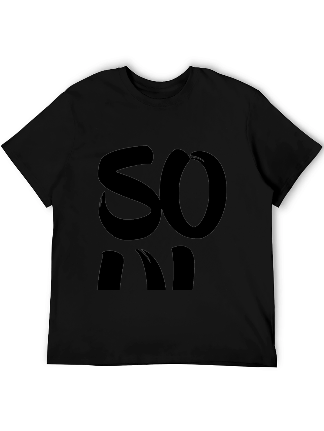 Bold Statement Tee - Black Cotton Blend Casual Wear