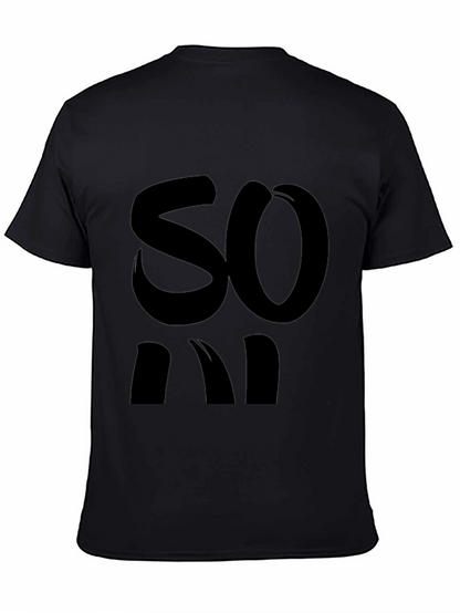 Bold Statement Tee - Black Cotton Blend Casual Wear