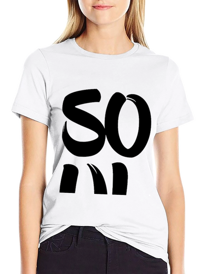 Bold Statement Tee - Black Cotton Blend Casual Wear