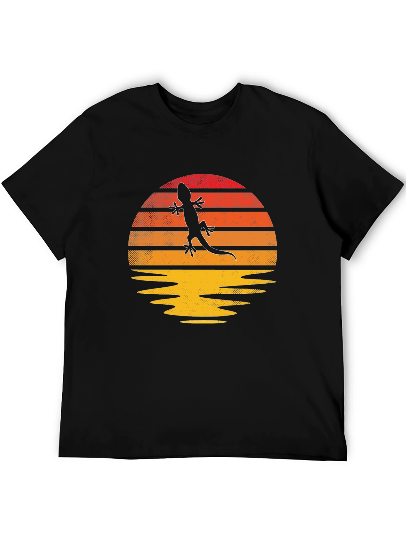 Retro Lizard Sunset Graphic T-Shirt - Unique Design