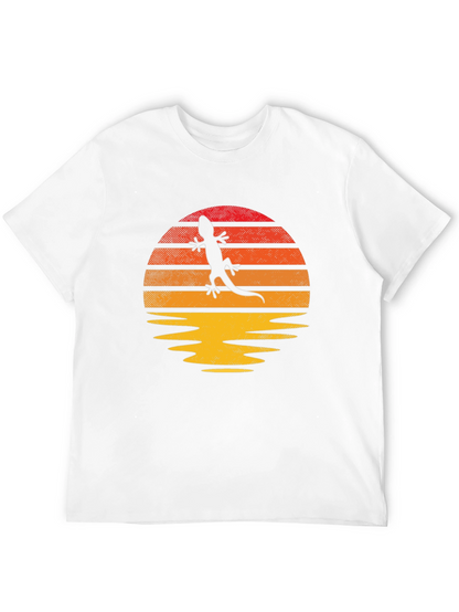 Retro Lizard Sunset Graphic T-Shirt - Unique Design