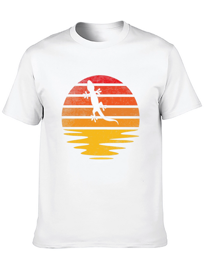 Retro Lizard Sunset Graphic T-Shirt - Unique Design