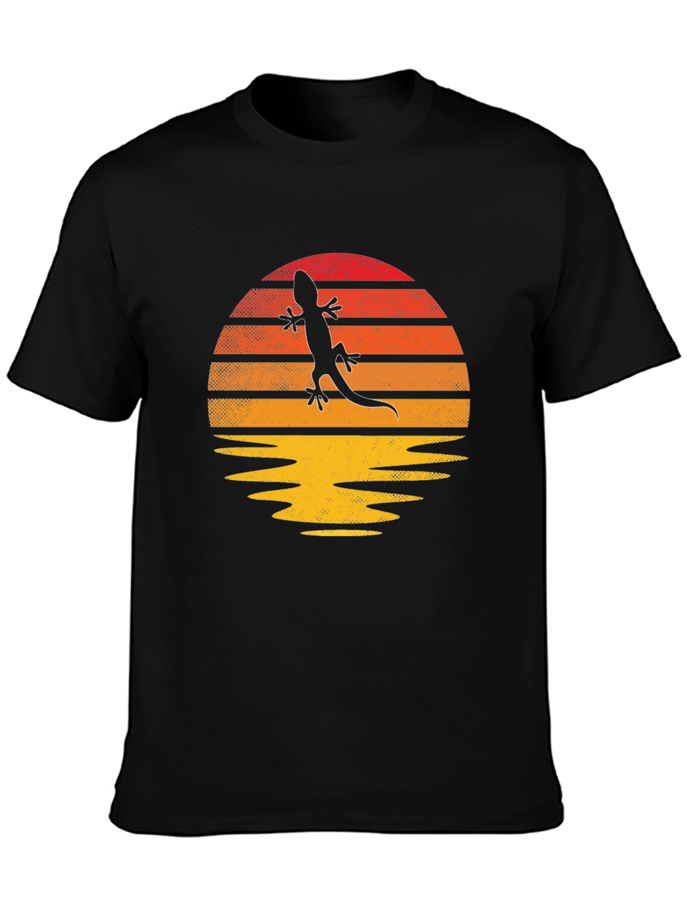 Retro Lizard Sunset Graphic T-Shirt - Unique Design