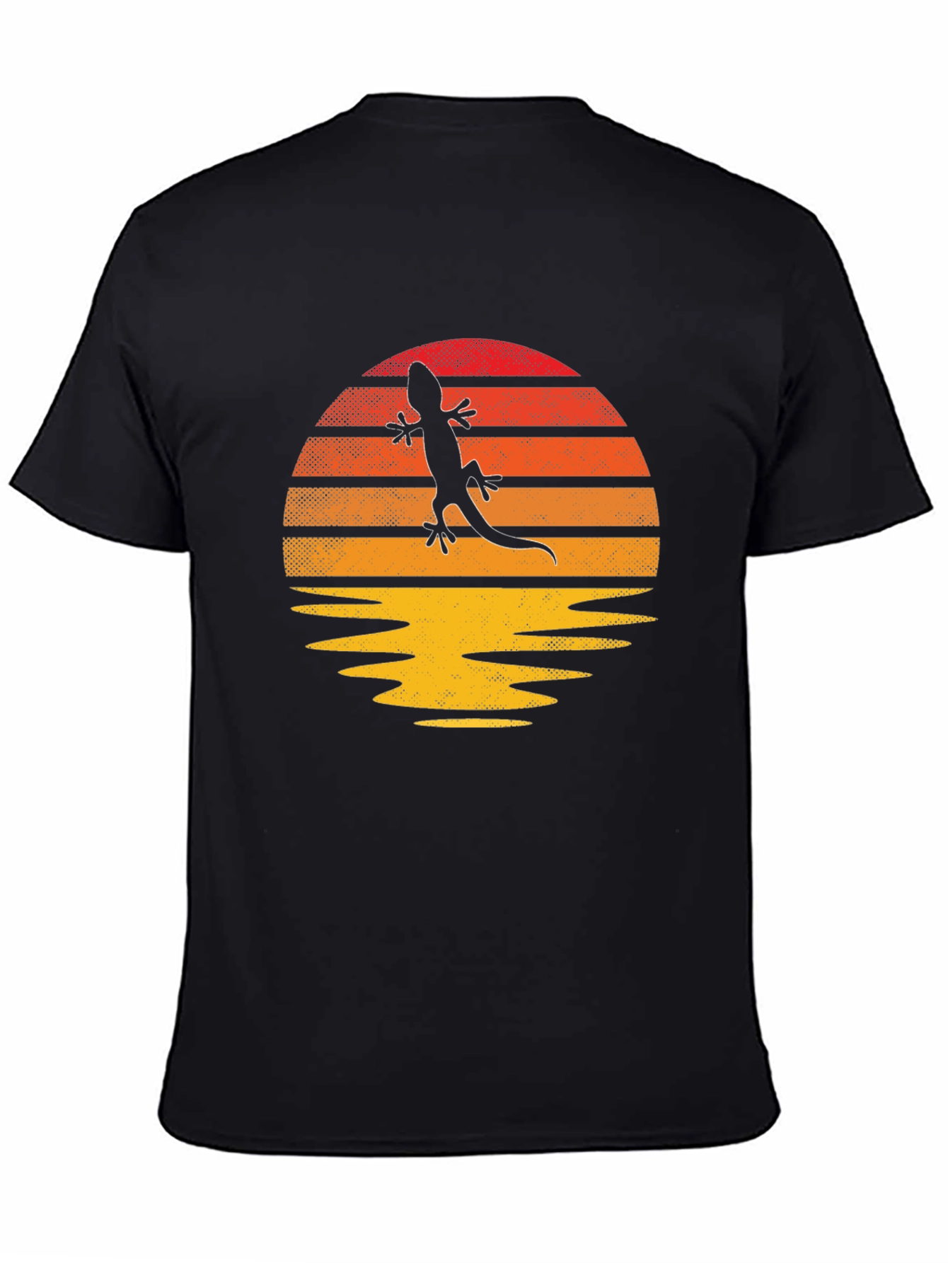 Retro Lizard Sunset Graphic T-Shirt - Unique Design