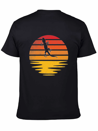 Retro Lizard Sunset Graphic T-Shirt - Unique Design
