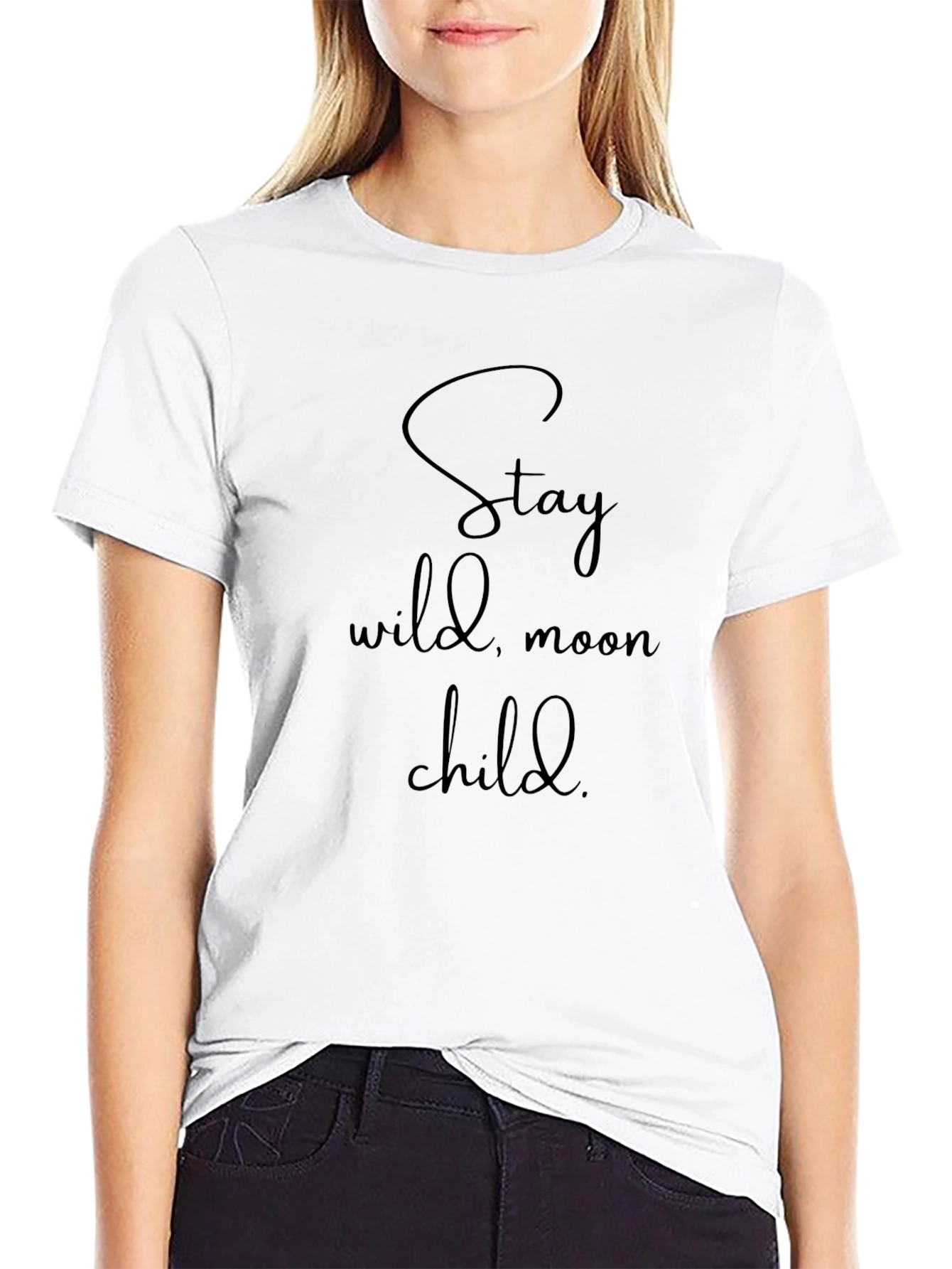 Stay Wild Moon Child Black Graphic Tee