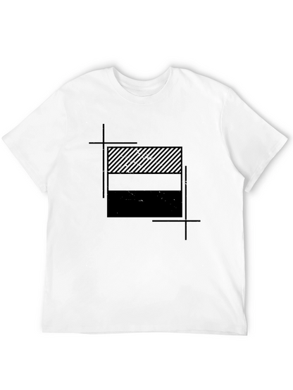 Modern Graphic Tee - Stylish Striped Block Design