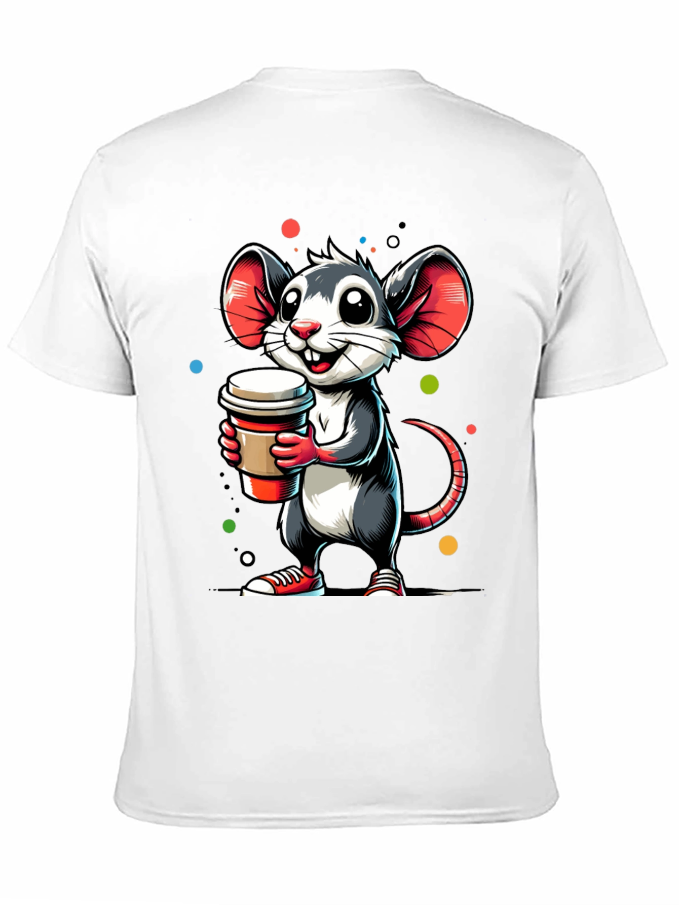 Coffee Mouse Graphic Tee - Cute Cartoon Design