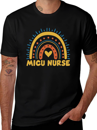 MICU Nurse Rainbow Heart T-Shirt