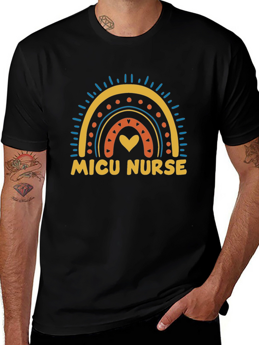 MICU Nurse Rainbow Heart T-Shirt