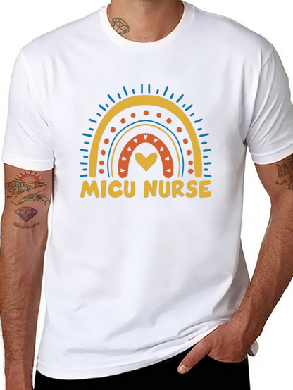 MICU Nurse Rainbow Heart T-Shirt