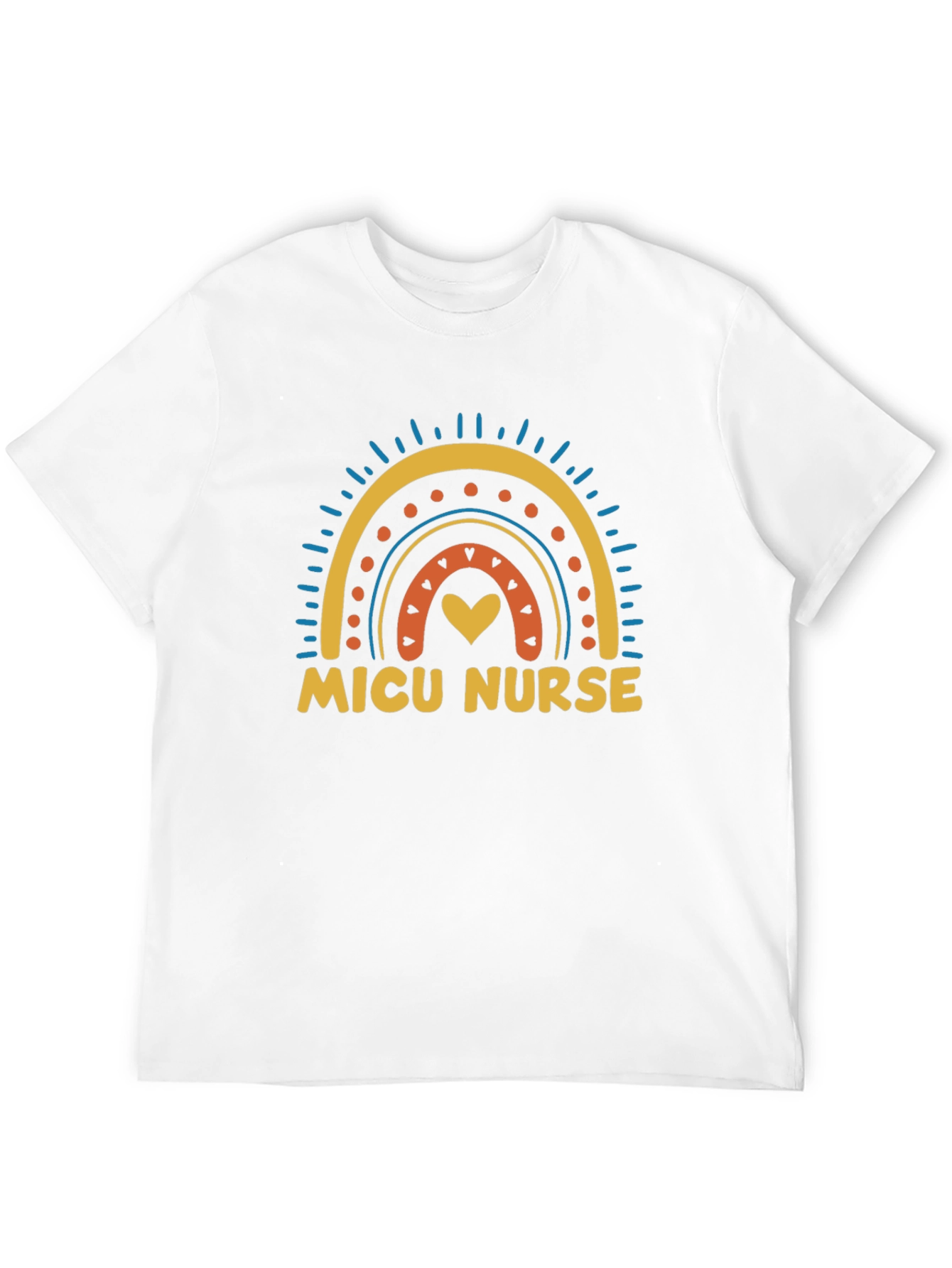 MICU Nurse Rainbow Heart T-Shirt