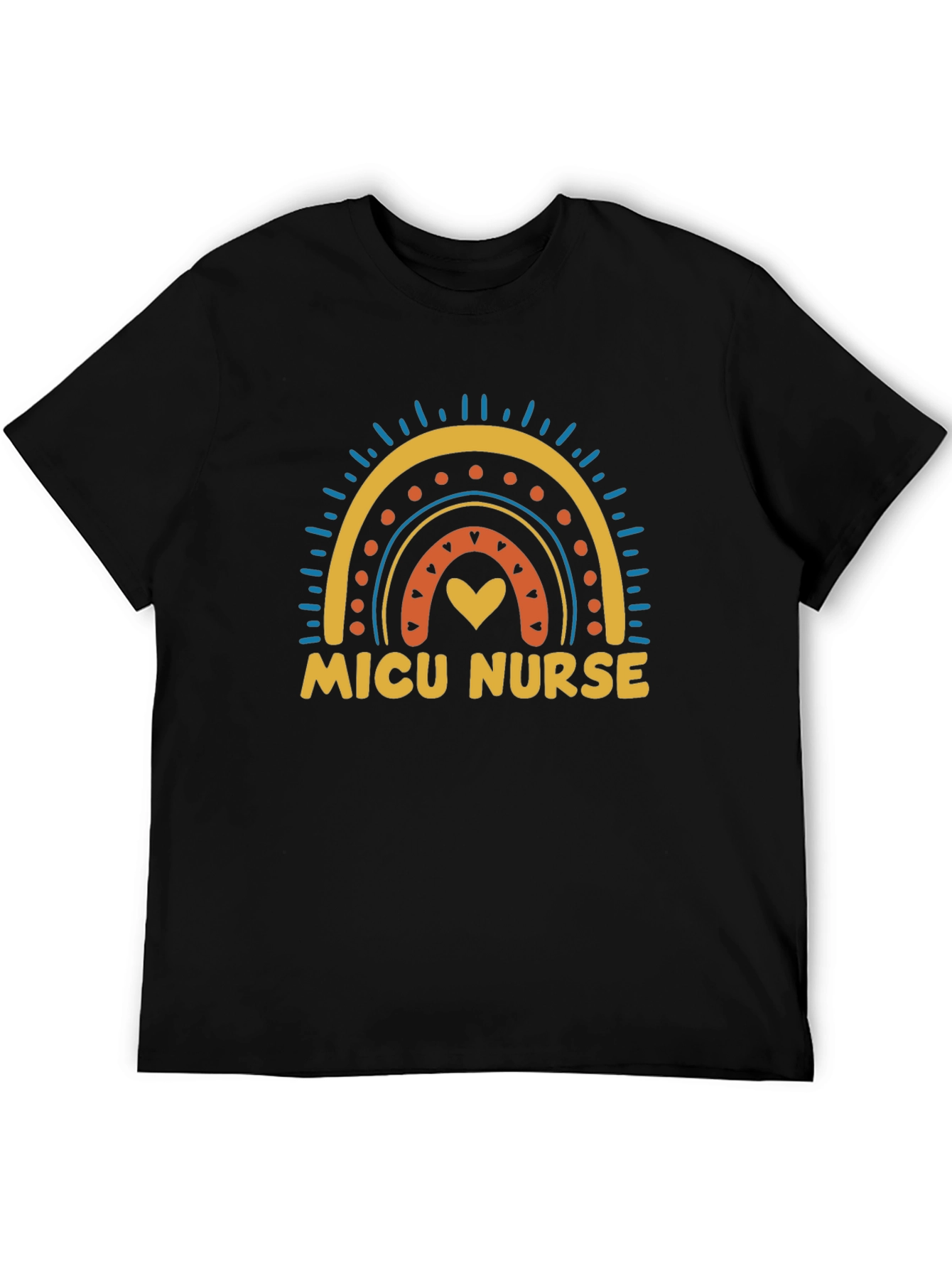 MICU Nurse Rainbow Heart T-Shirt