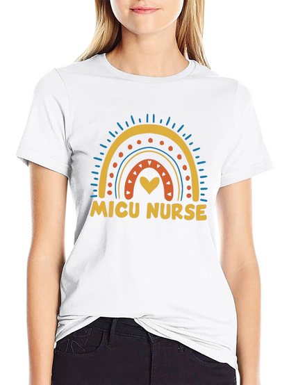 MICU Nurse Rainbow Heart T-Shirt