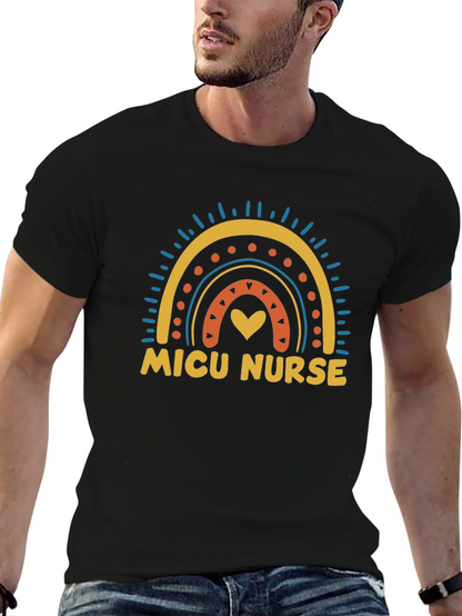 MICU Nurse Rainbow Heart T-Shirt