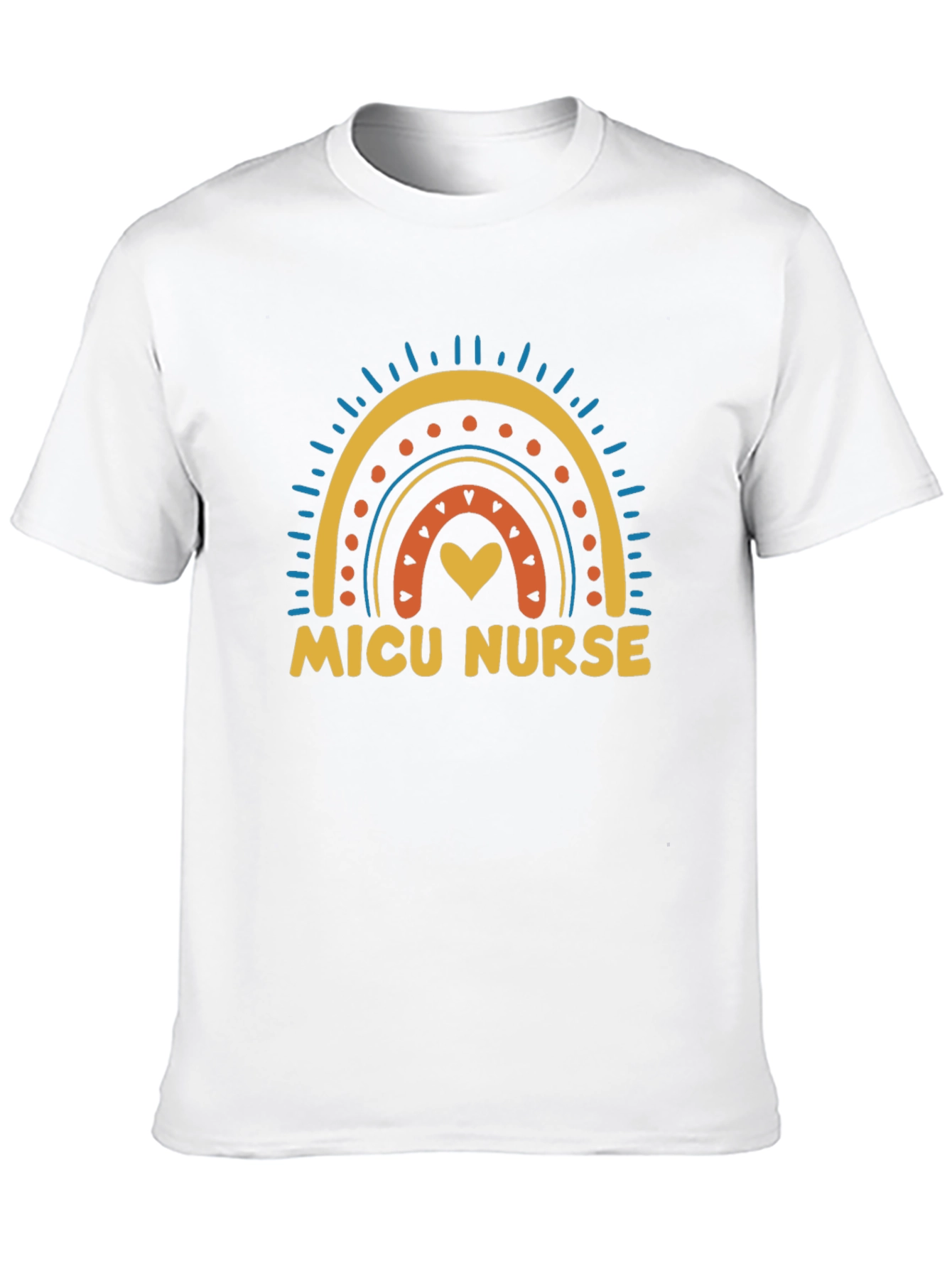 MICU Nurse Rainbow Heart T-Shirt