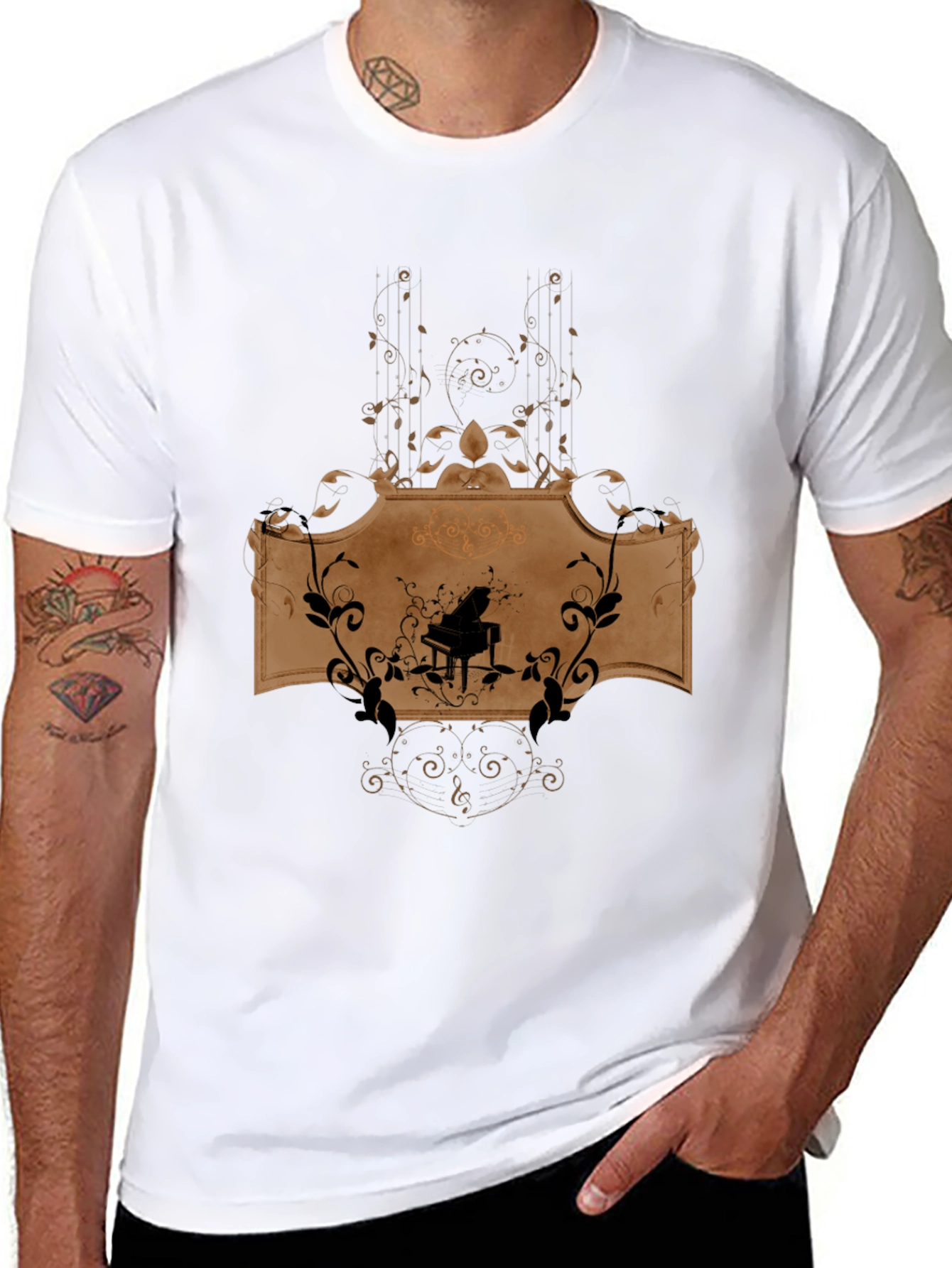 Piano Music Graphic T-Shirt