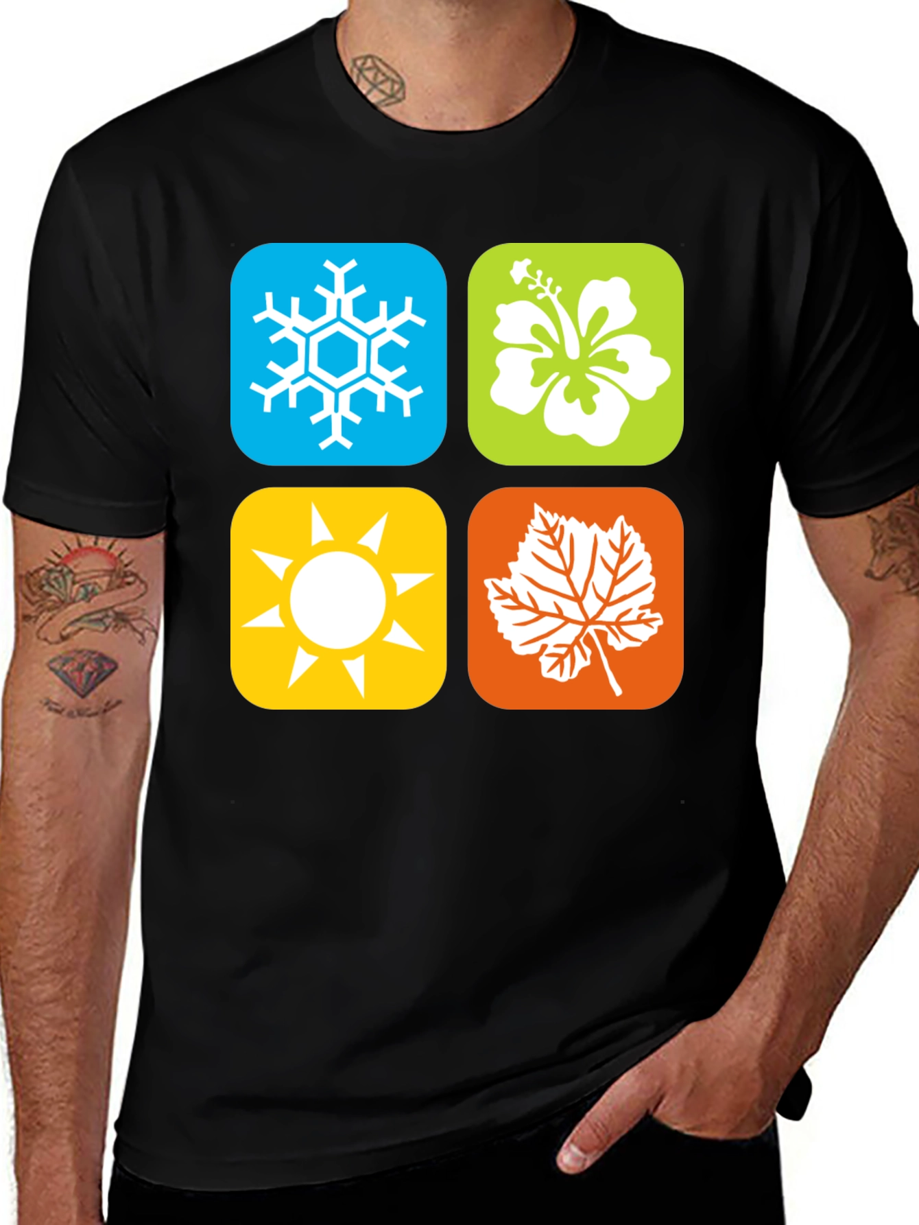 Seasons Graphic Tee - Winter Spring Summer Fall