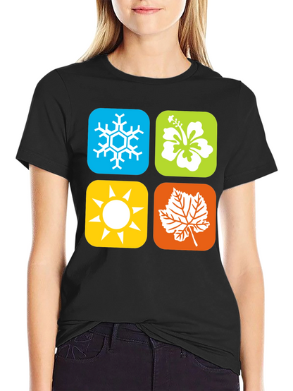 Seasons Graphic Tee - Winter Spring Summer Fall