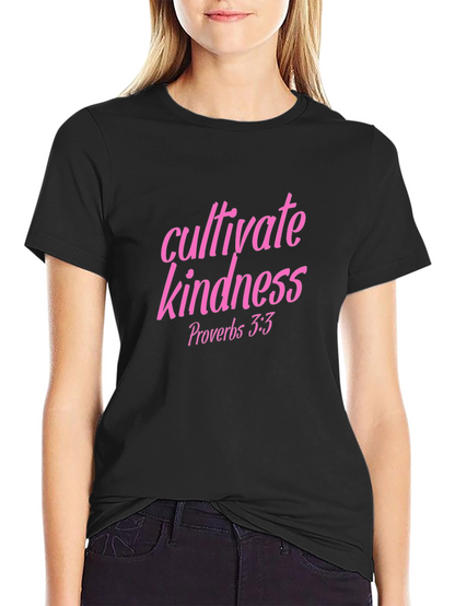 Cultivate Kindness Tee - Pink Lettering on Black