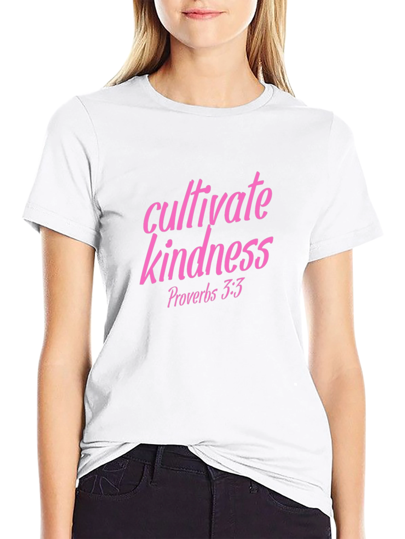 Cultivate Kindness Tee - Pink Lettering on Black
