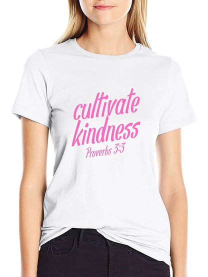 Cultivate Kindness Tee - Pink Lettering on Black
