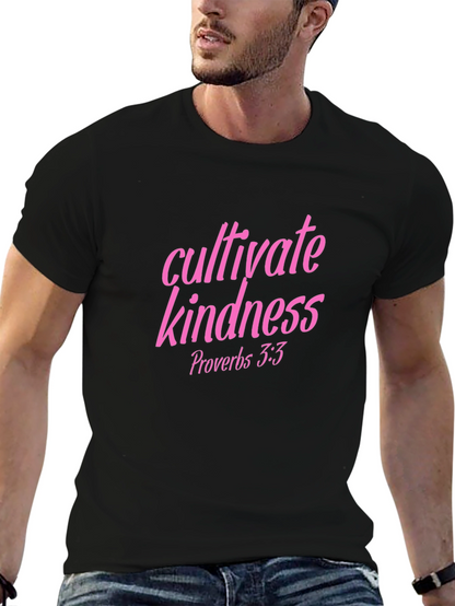 Cultivate Kindness Tee - Pink Lettering on Black