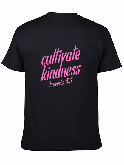 Cultivate Kindness Tee - Pink Lettering on Black
