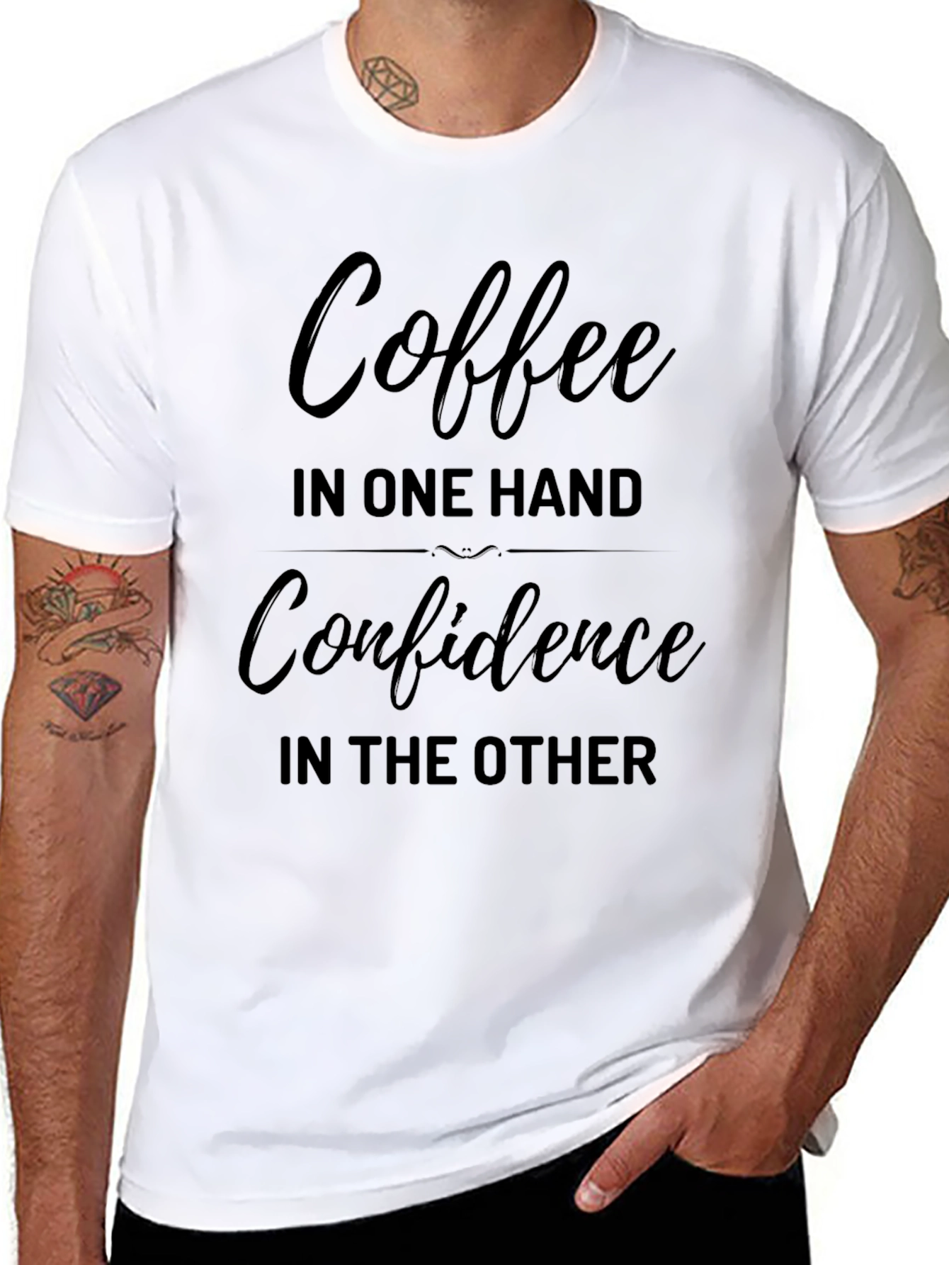 Coffee & Confidence Graphic Tee - Black T-Shirt