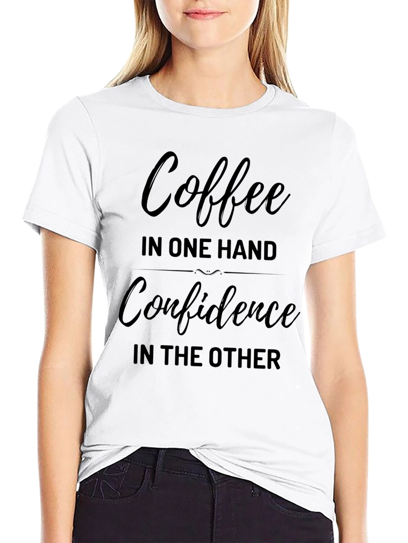 Coffee & Confidence Graphic Tee - Black T-Shirt