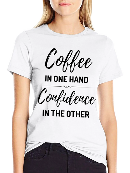 Coffee & Confidence Graphic Tee - Black T-Shirt