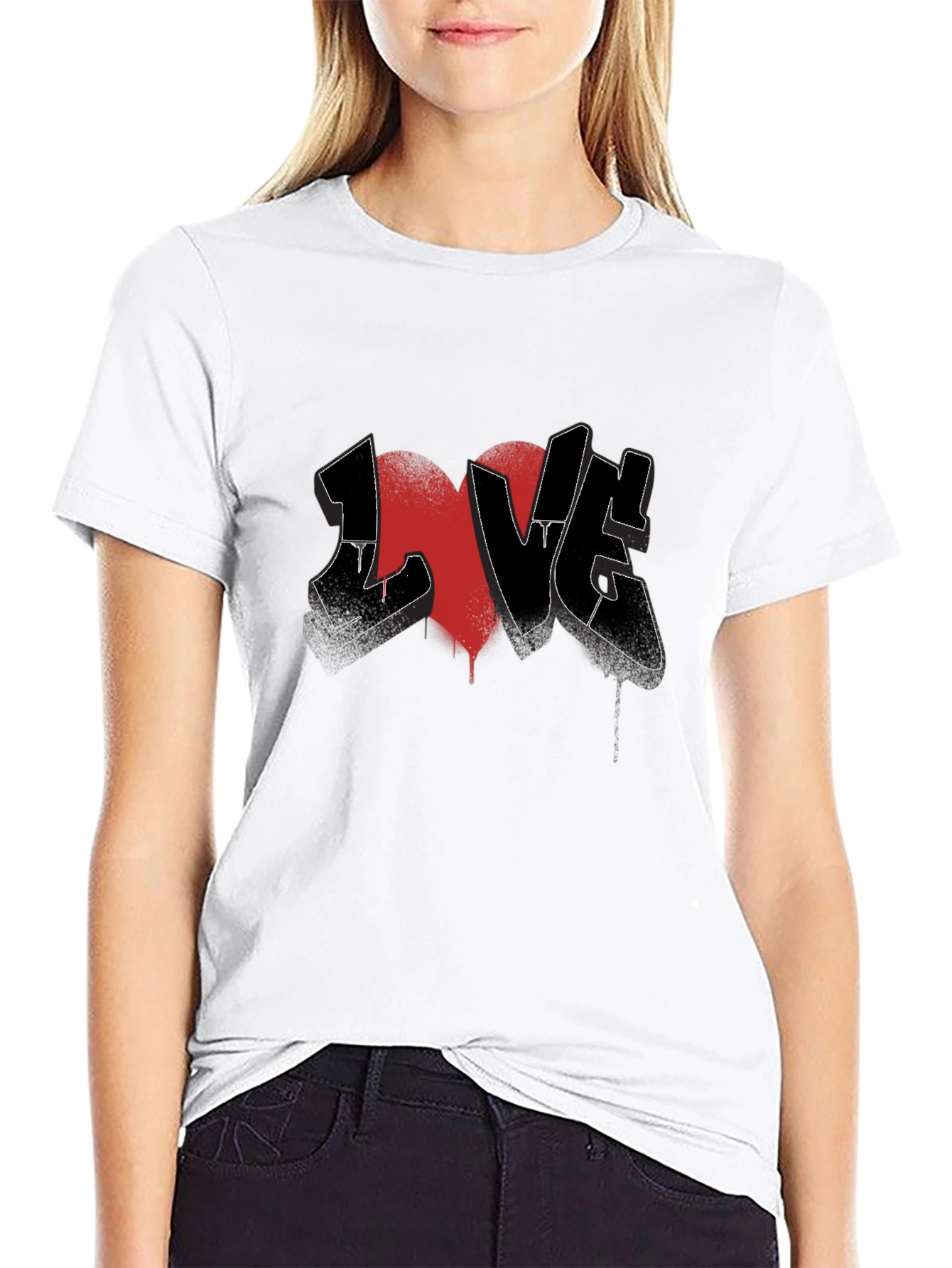 LOVE Graffiti Graphic Tee - Black