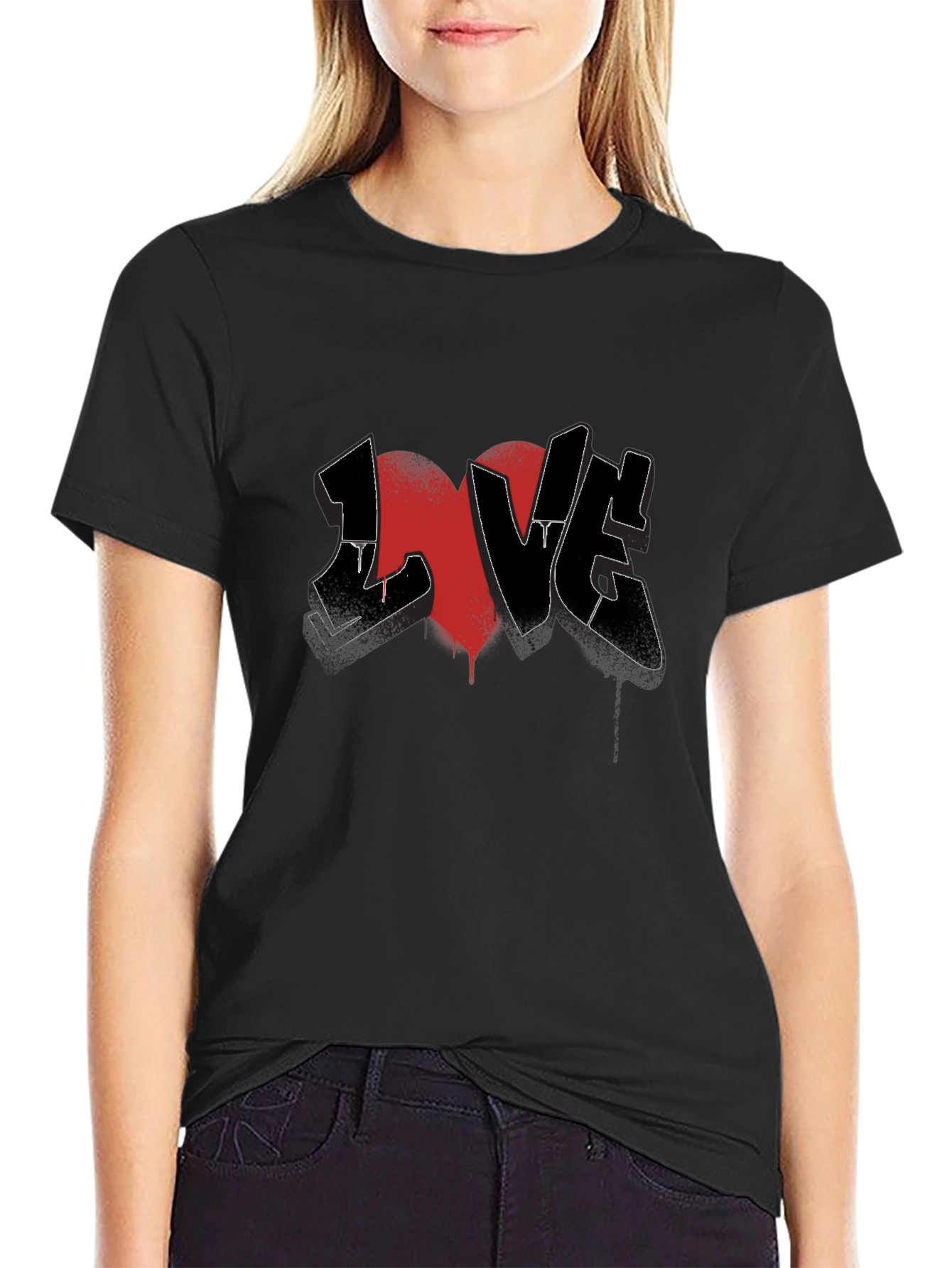 LOVE Graffiti Graphic Tee - Black