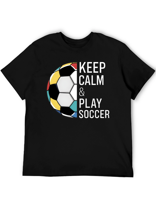Keep Calm & Play Soccer T-Shirt - Stylish Graphic Tee