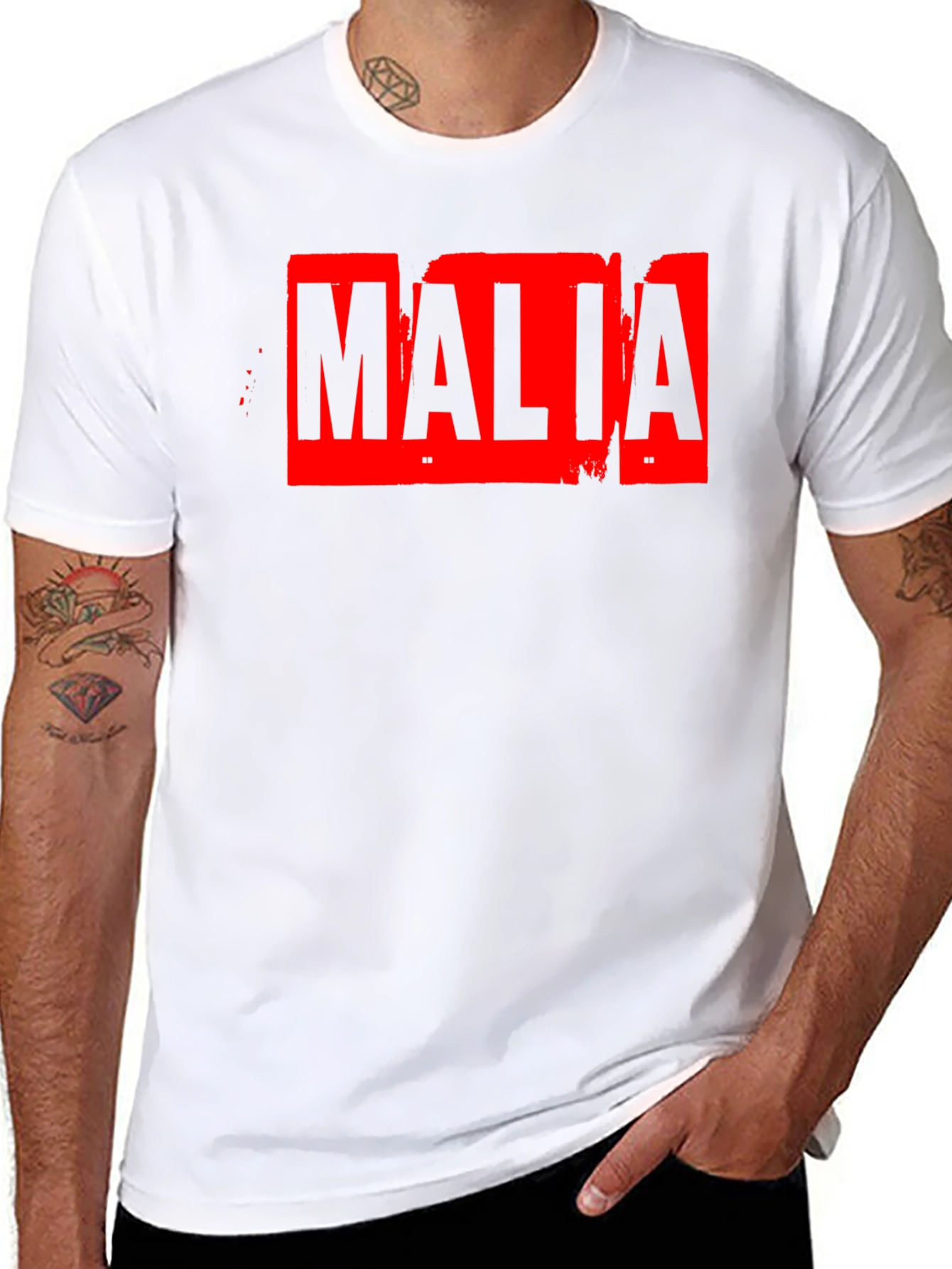 Malia Distressed Graphic T-Shirt - Black