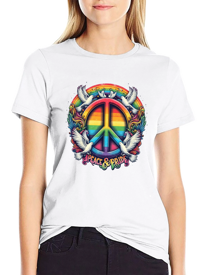 Peace & Pride Rainbow Graphic Tee