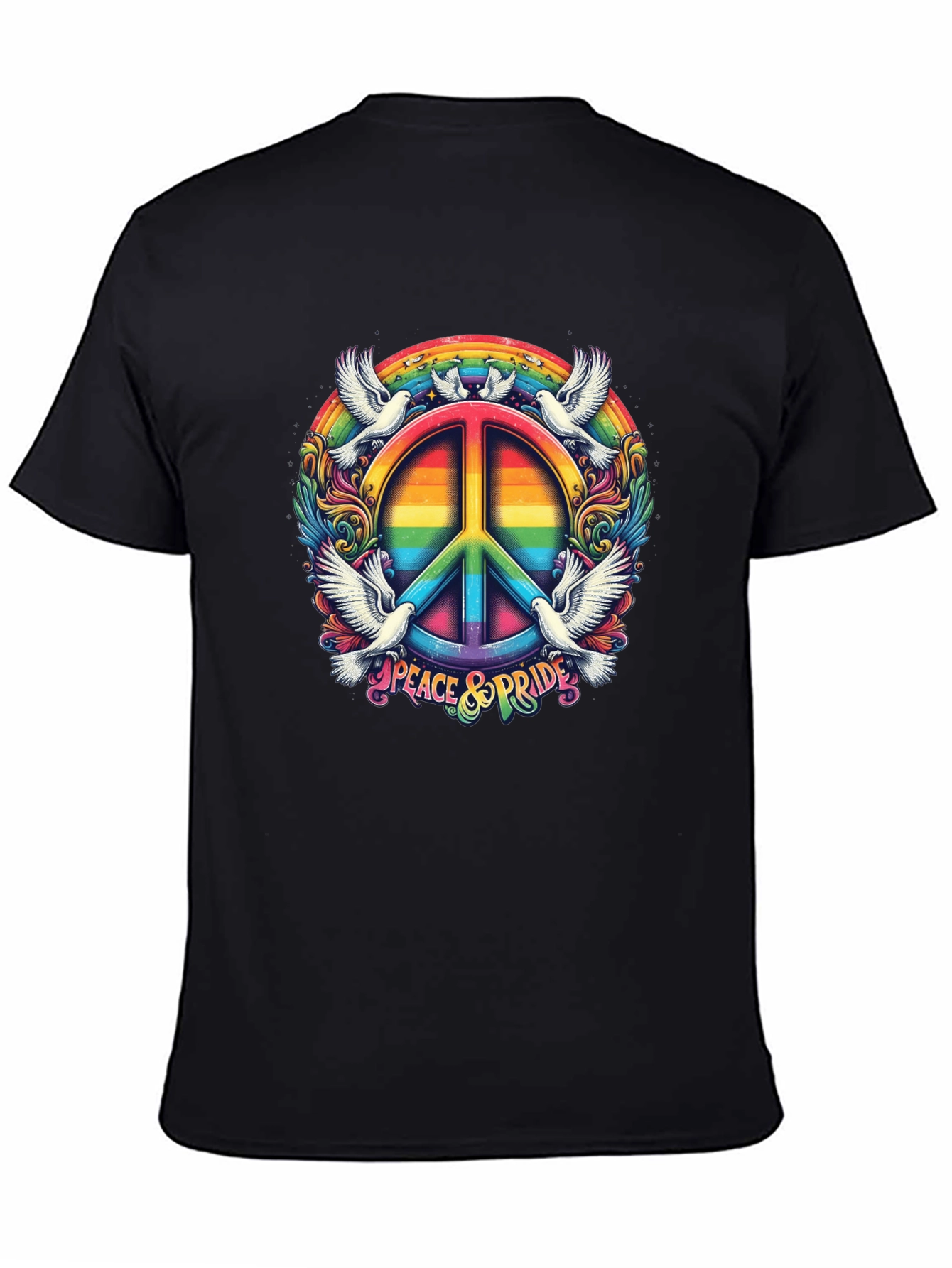 Peace & Pride Rainbow Graphic Tee