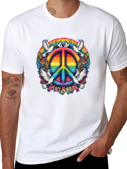 Peace & Pride Rainbow Graphic Tee