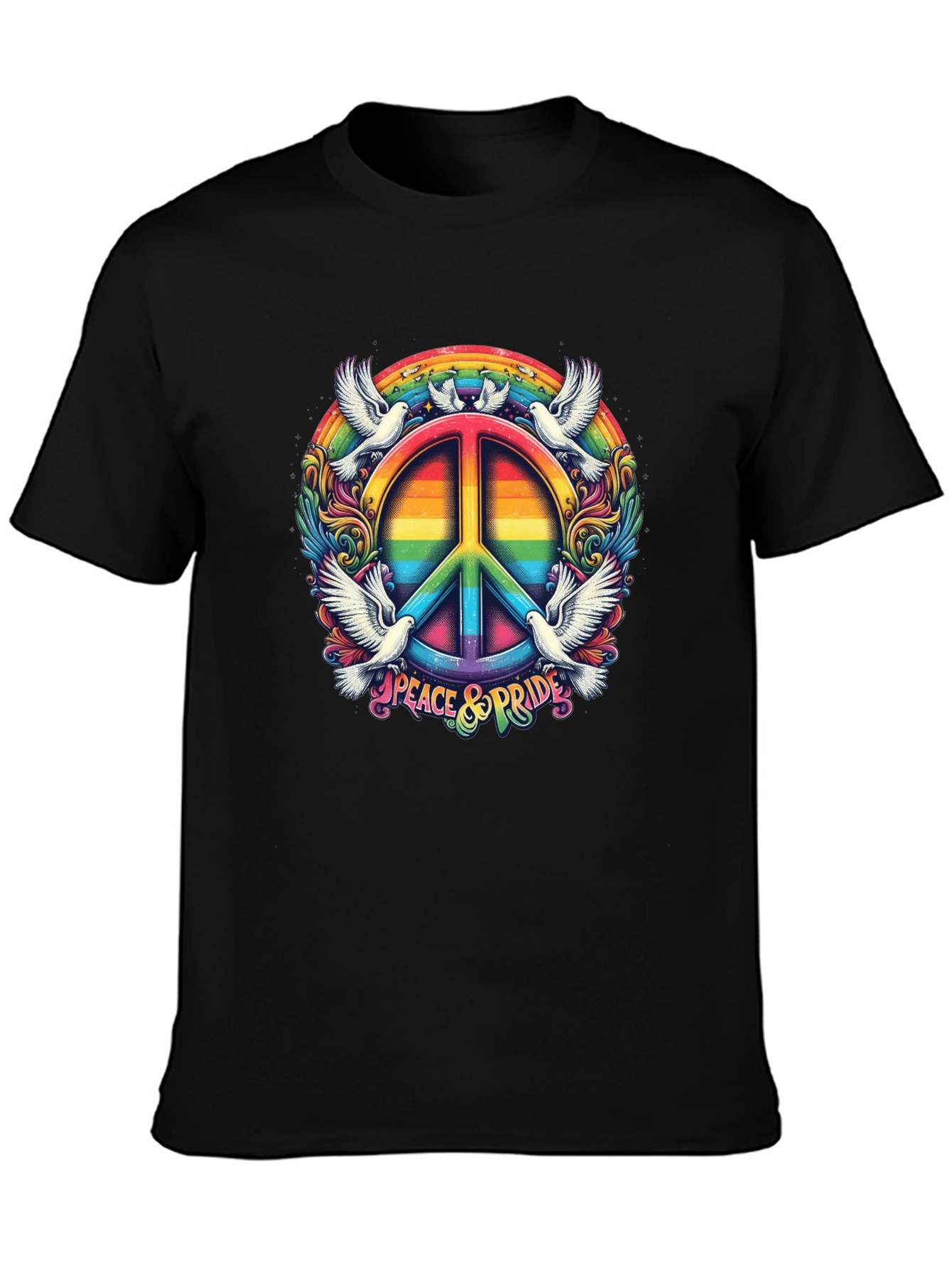 Peace & Pride Rainbow Graphic Tee