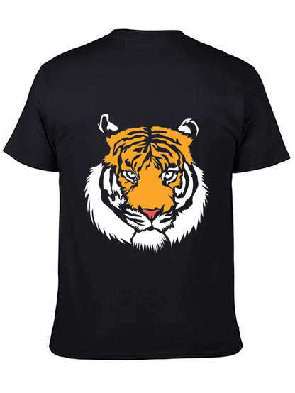 Bold Tiger Graphic Tee - Black Cotton Blend