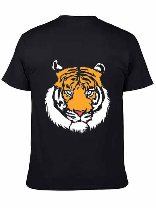 Bold Tiger Graphic Tee - Black Cotton Blend