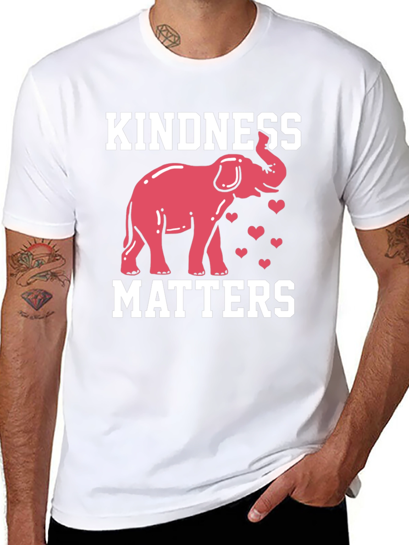 Kindness Matters Elephant Graphic T-Shirt